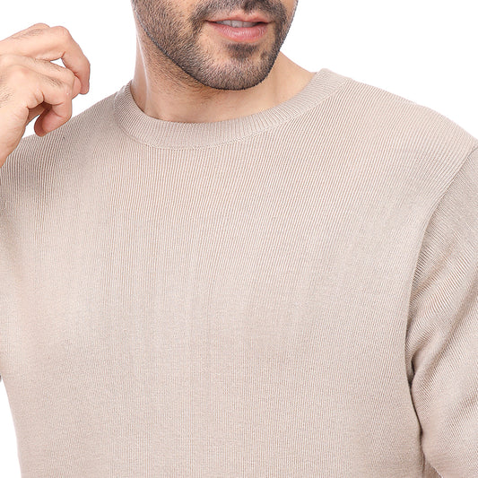 Coup Men Plain Woven T-Shirt With Round Neck