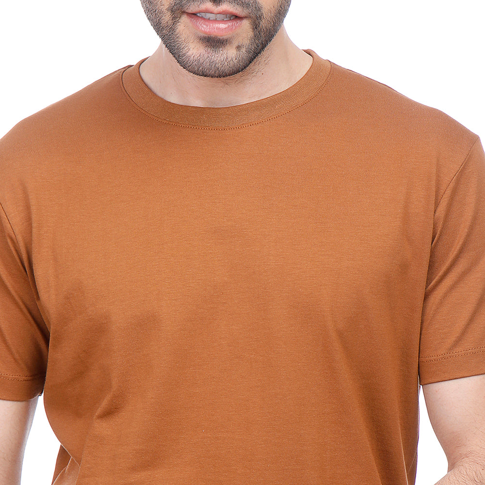 Coup Men Plain T-Shirt With Round Neck And Short Sleeves