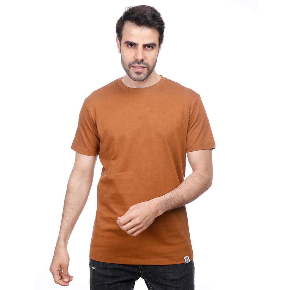 Coup Men Plain T-Shirt With Round Neck And Short Sleeves
