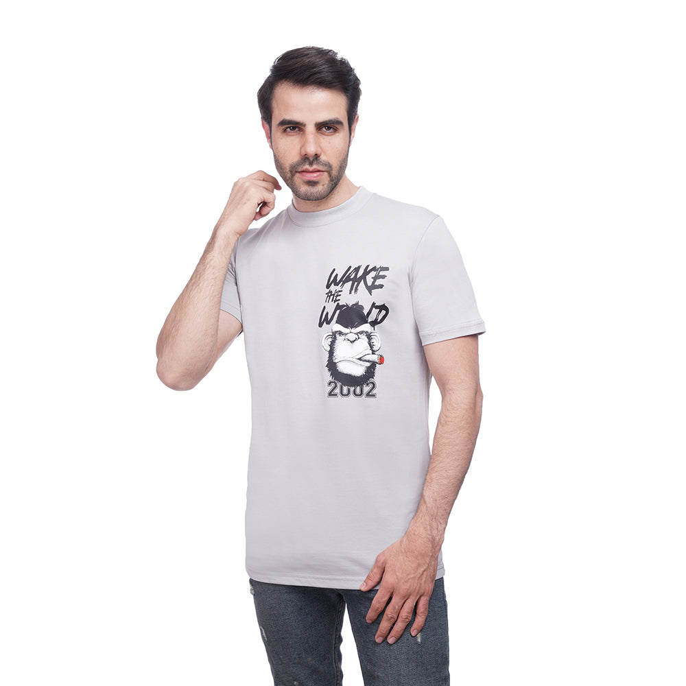 Coup Men Printed Single Jersey T-Shirt 1000748 S - Gray