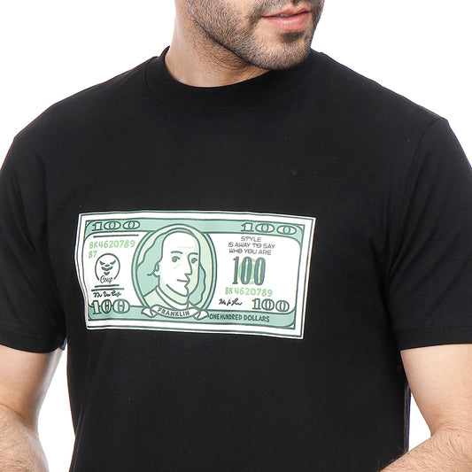 Coup Men Dollar Print T-Shirt With Short Sleeves