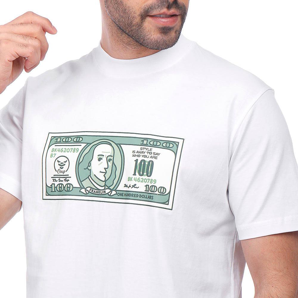 Coup Men Dollar Print T-Shirt With Short Sleeves