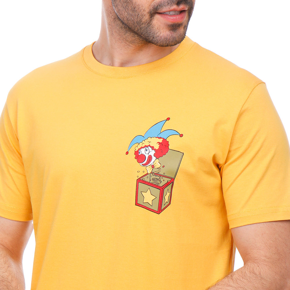 Coup Men Printed Single Jersey T-Shirt 1000836 3Xs - Mustard