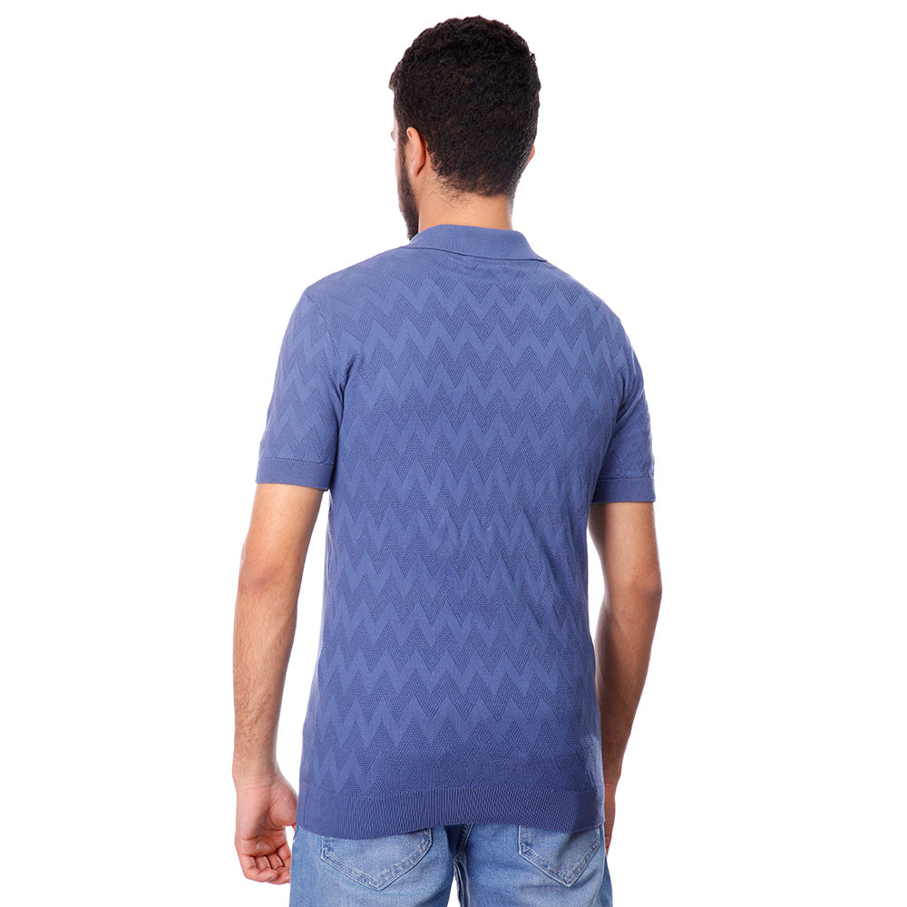 Coup Men Woven Poloshirt With Short Sleeves