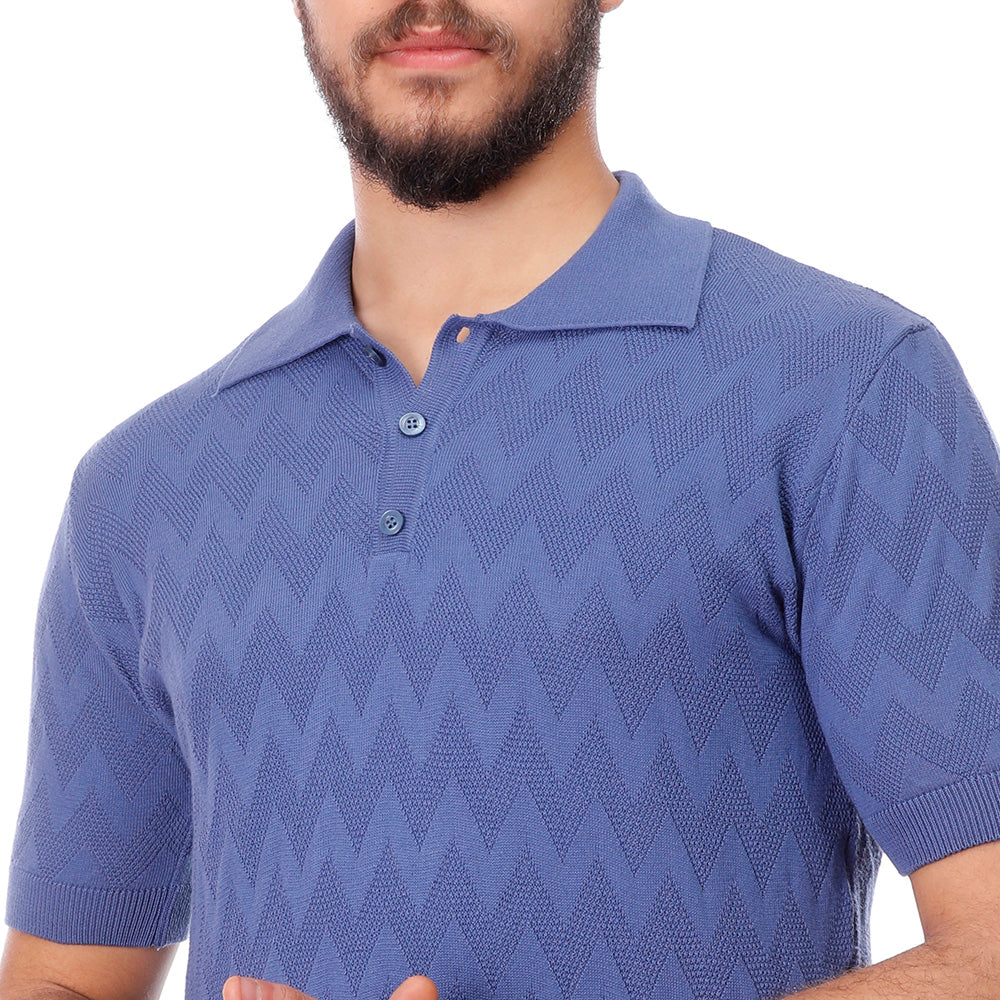 Coup Men Woven Poloshirt With Short Sleeves
