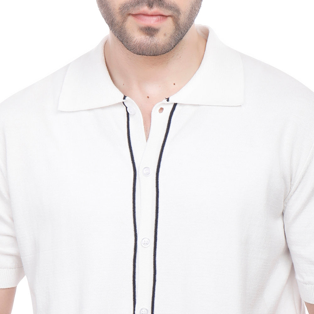 Coup Men Woven Poloshirt With Short Sleeves