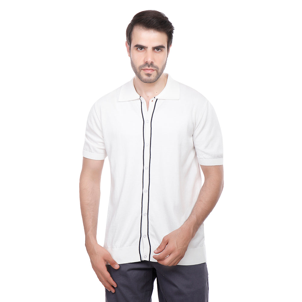Coup Men Woven Poloshirt With Short Sleeves