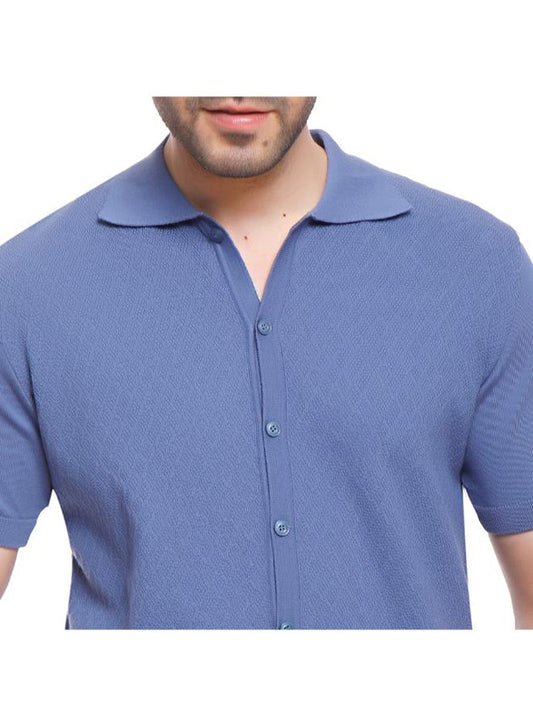 Coup Men Woven Polo-Shirt With Short Sleeves