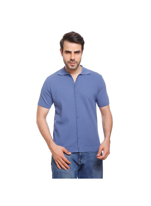 Coup Men Woven Polo-Shirt With Short Sleeves