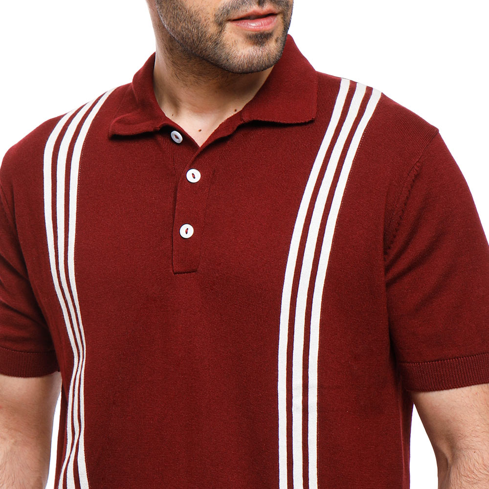 Coup Men Woven Poloshirt With Short Sleeves