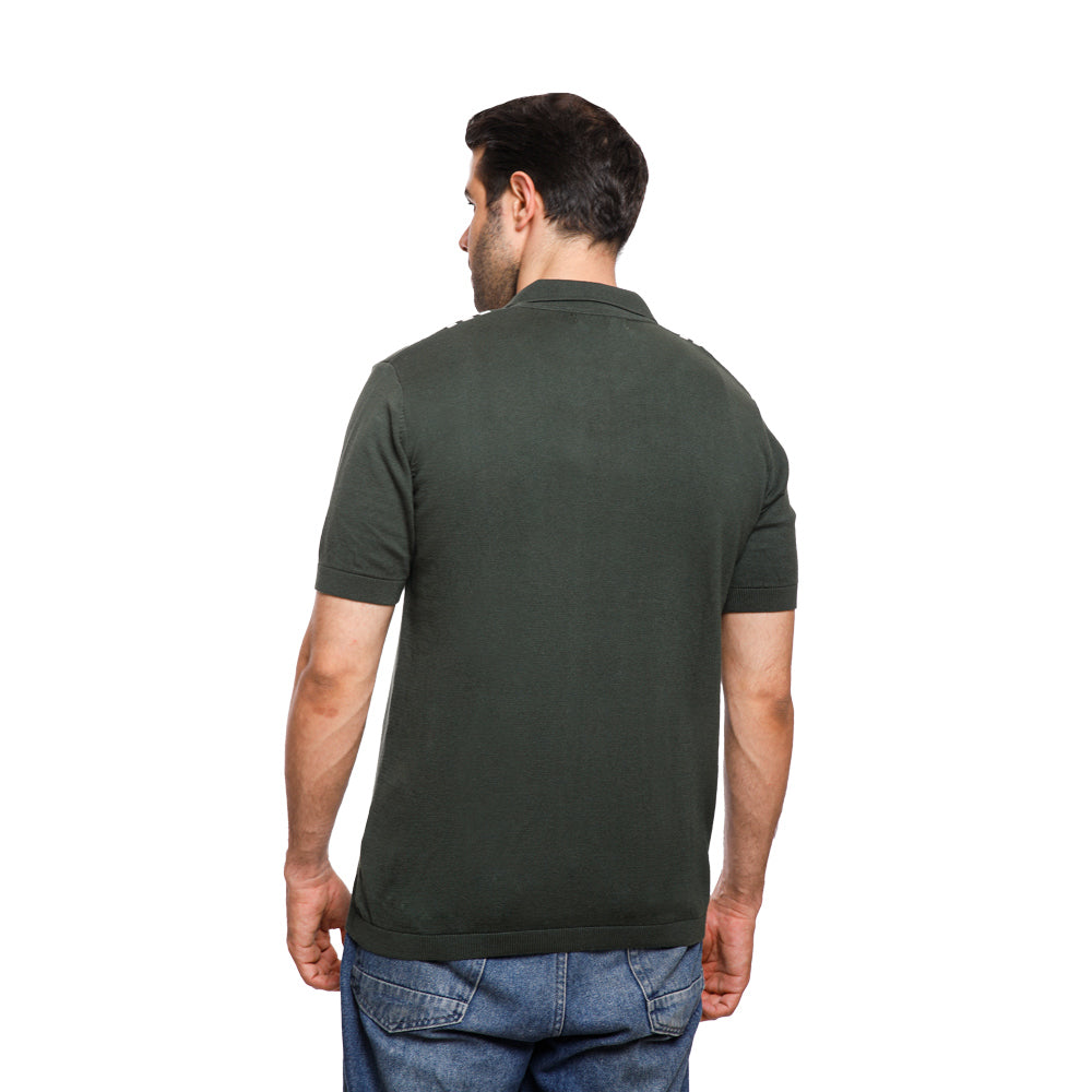Coup Men Woven Poloshirt With Short Sleeves