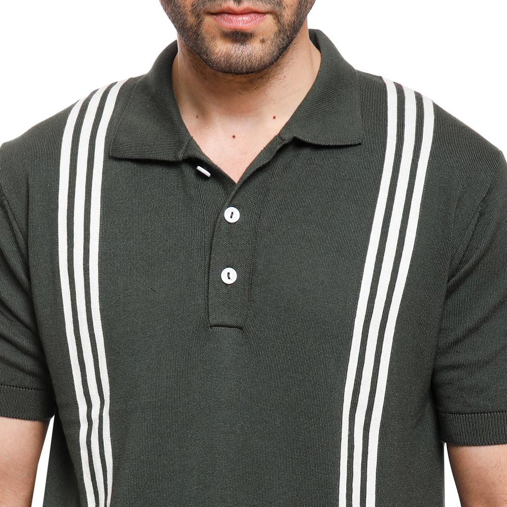 Coup Men Woven Poloshirt With Short Sleeves