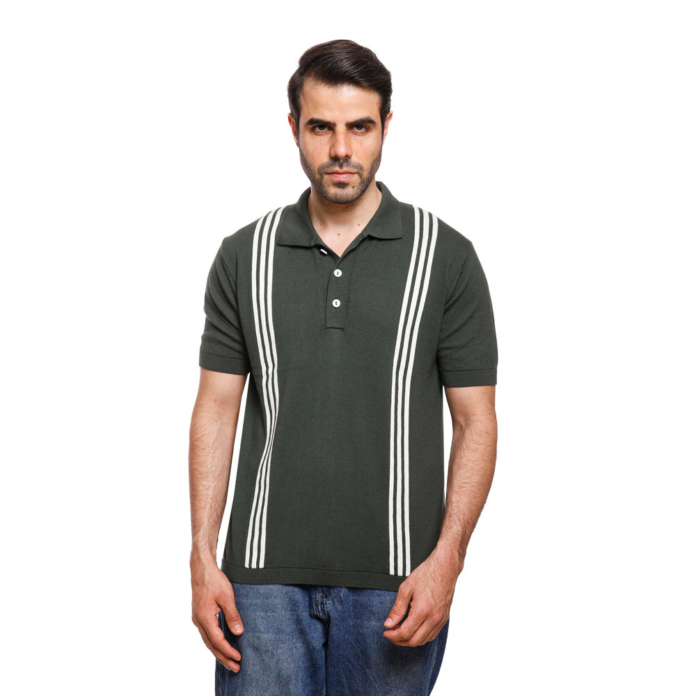 Coup Men Woven Poloshirt With Short Sleeves