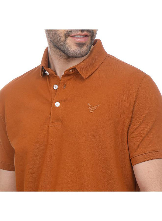 Coup Men Solid Polo-Shirt With Short Sleeves