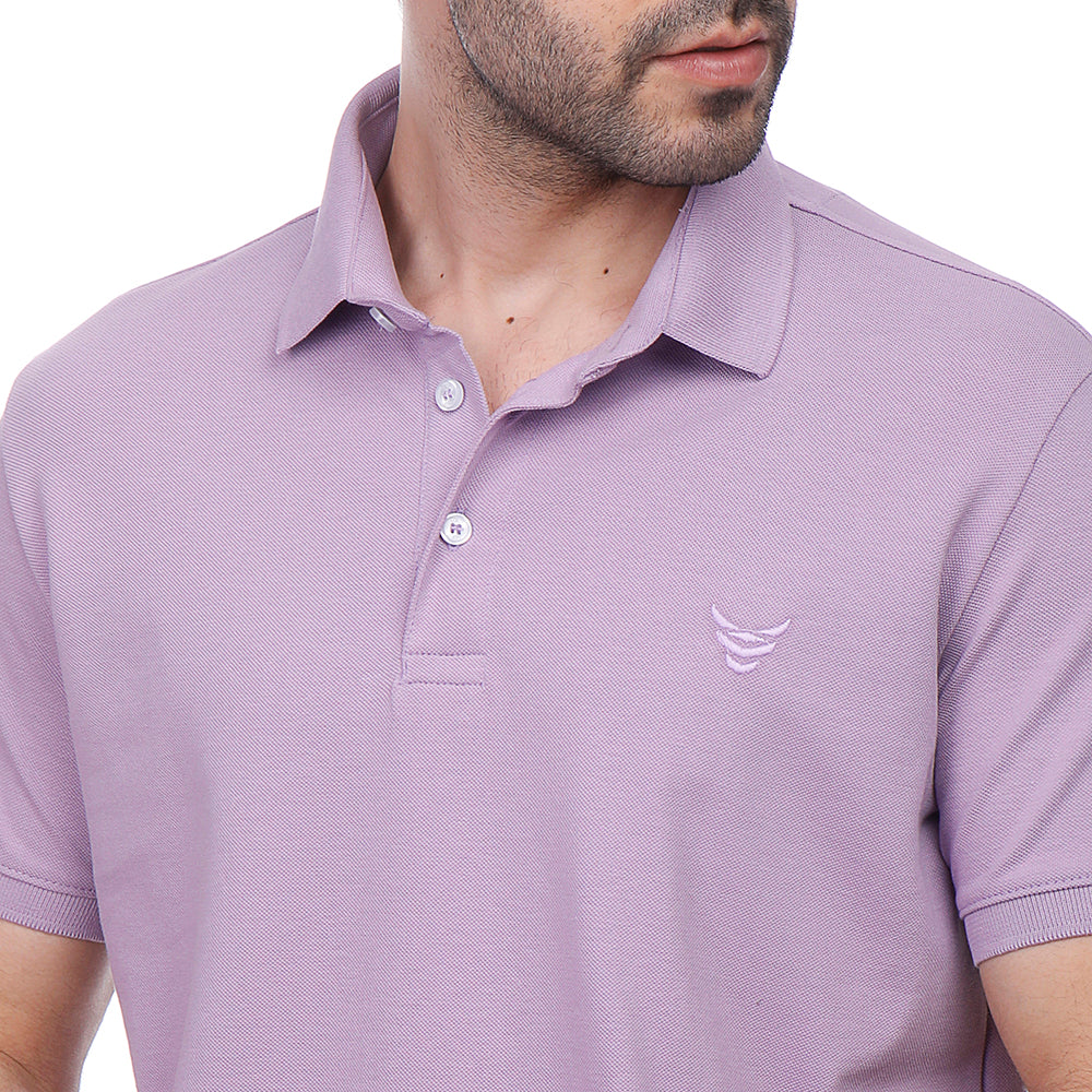 Coup Men Solid Poloshirt With Short Sleeves