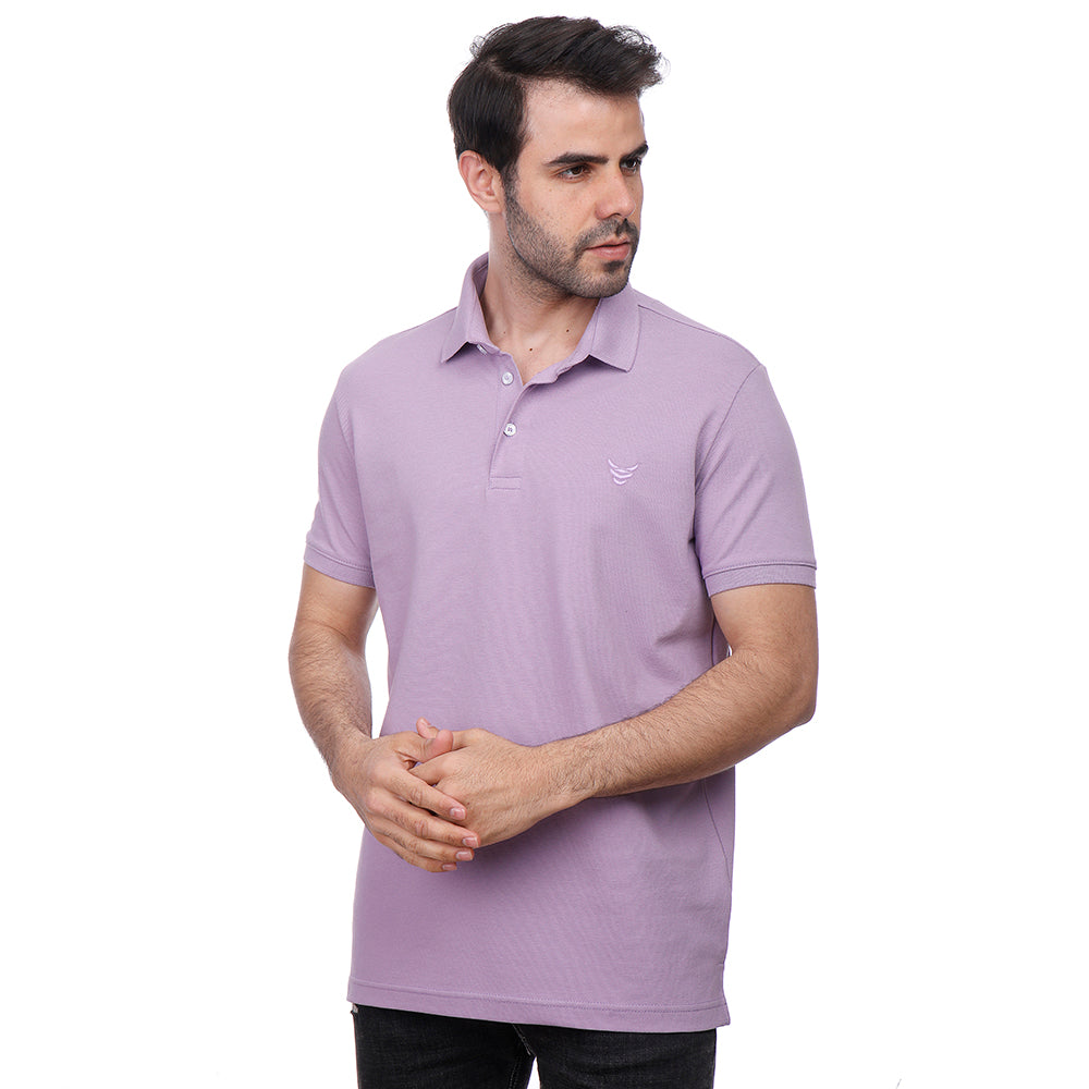 Coup Men Solid Poloshirt With Short Sleeves