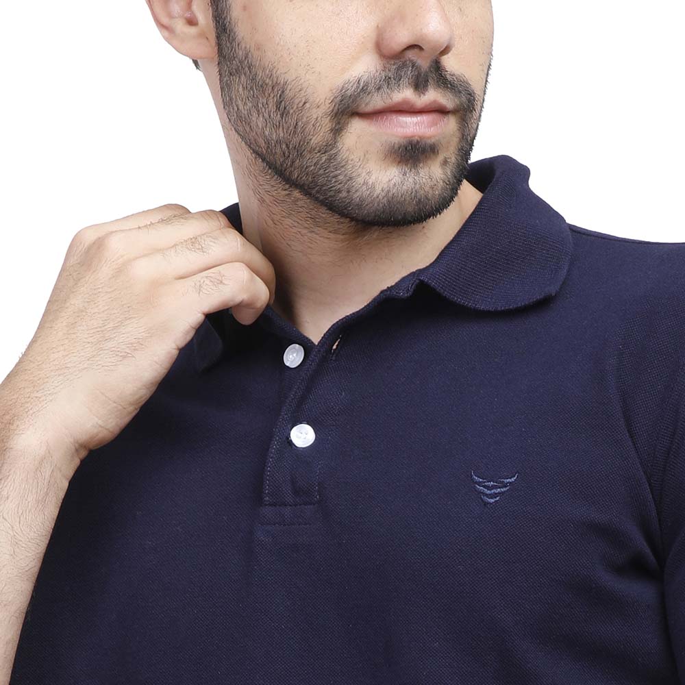 Coup Men Solid Poloshirt With Short Sleeves