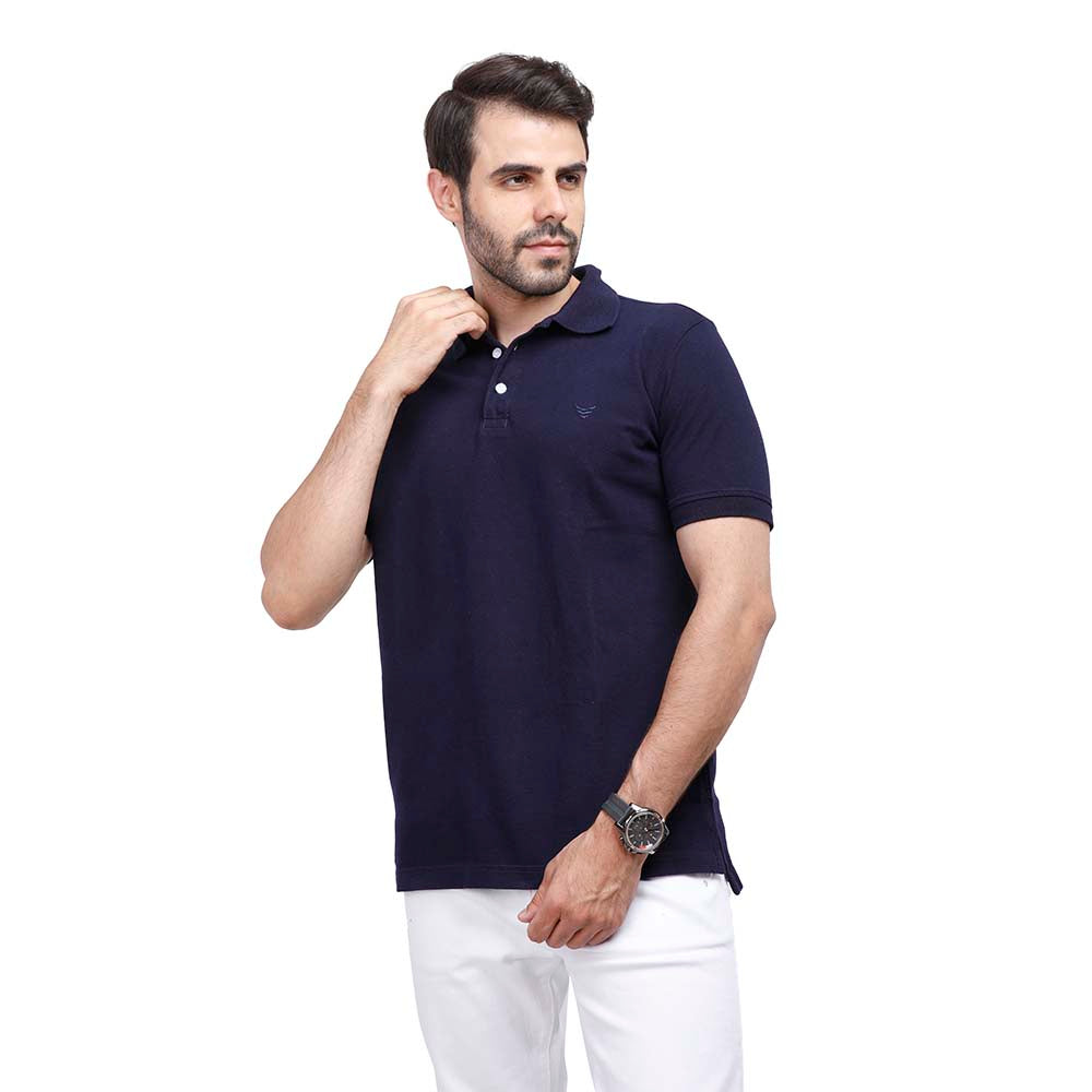 Coup Men Solid Poloshirt With Short Sleeves