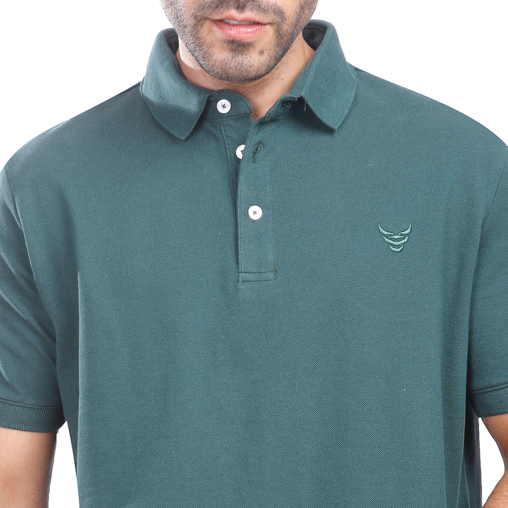 Coup Men Solid Poloshirt With Short Sleeves