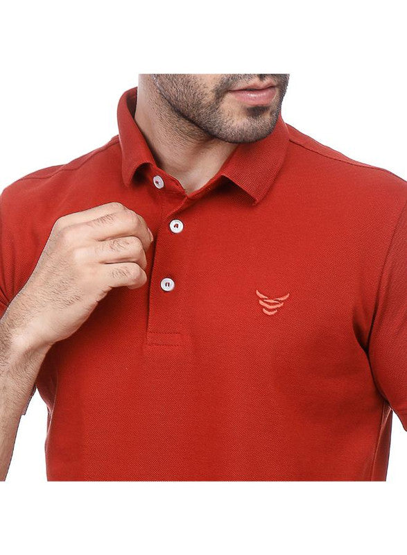 Coup Men Solid Polo-Shirt With Short Sleeves 1100238 2XL - Oxide