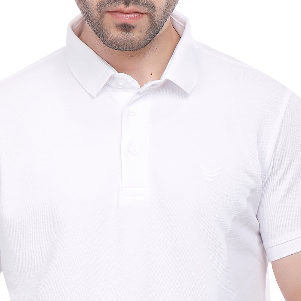 Coup Men Solid Poloshirt With Short Sleeves