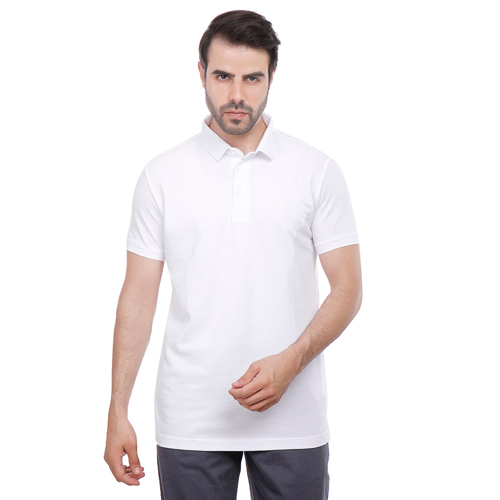 Coup Men Solid Poloshirt With Short Sleeves