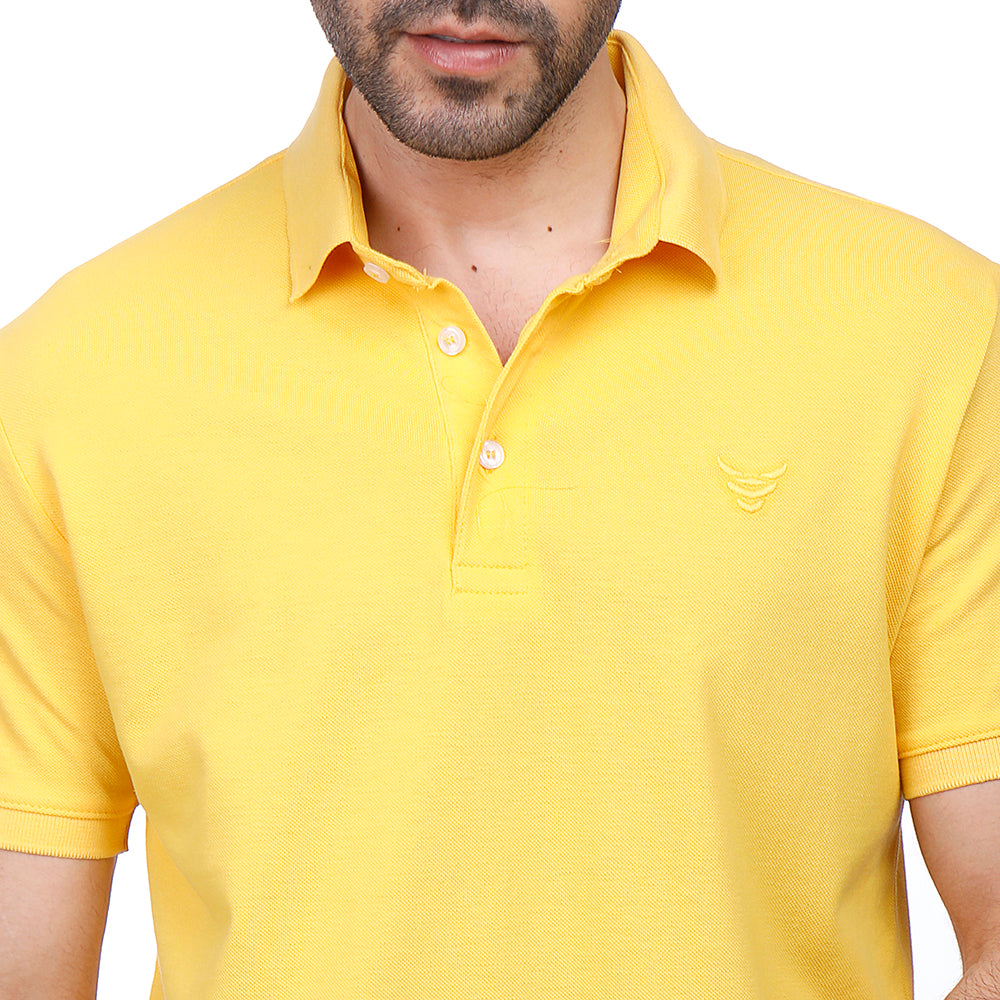 Coup Men Solid Poloshirt With Short Sleeves