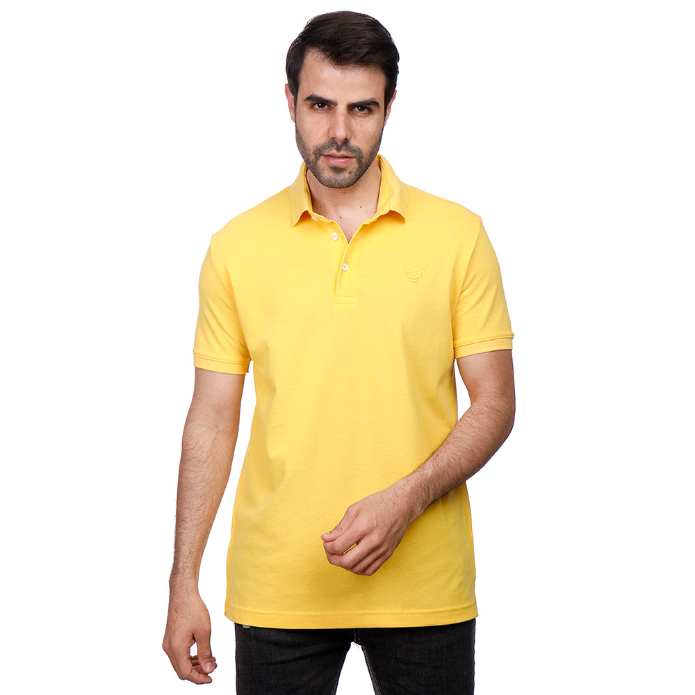 Coup Men Solid Poloshirt With Short Sleeves