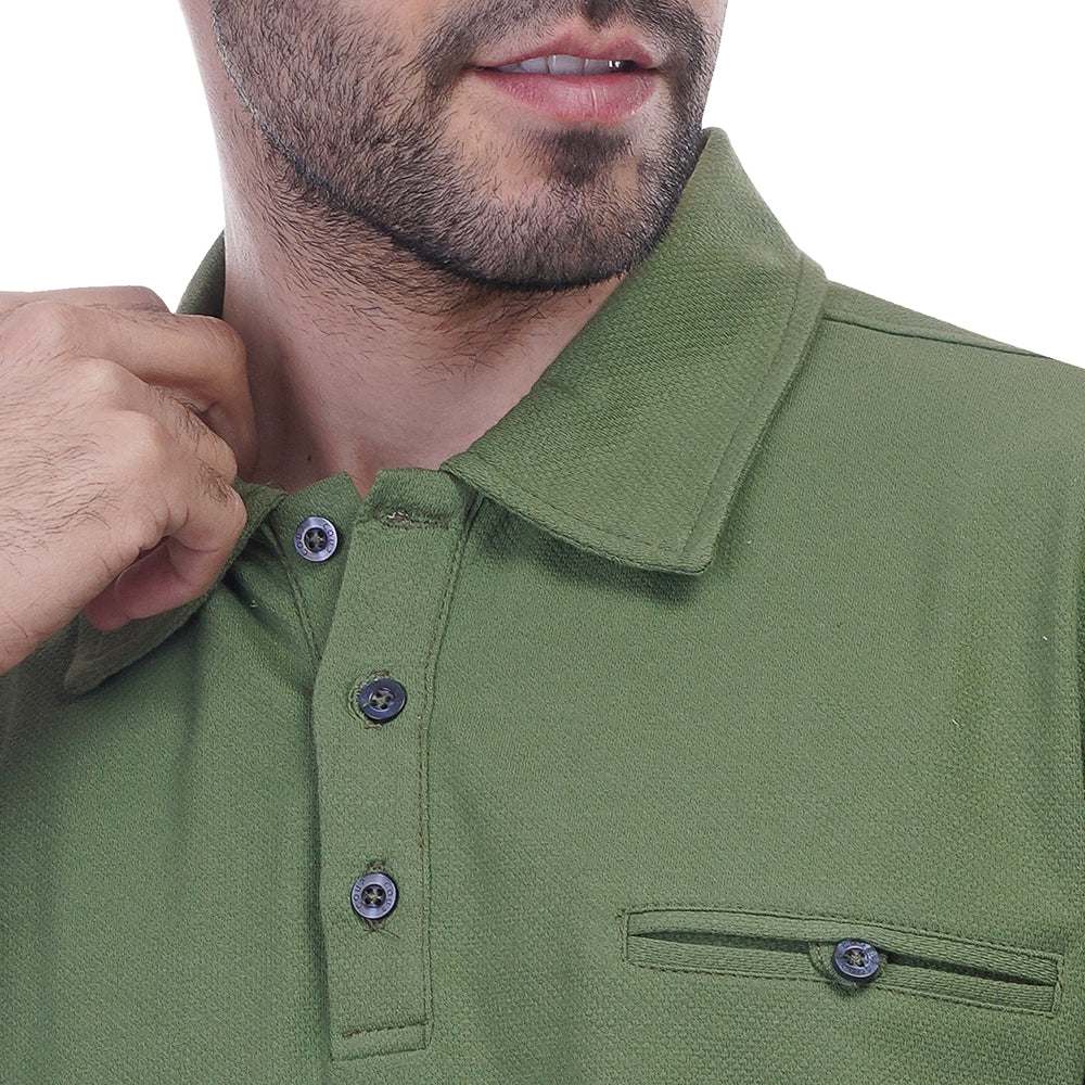 Coup Men Solid Poloshirt With Short Sleeves