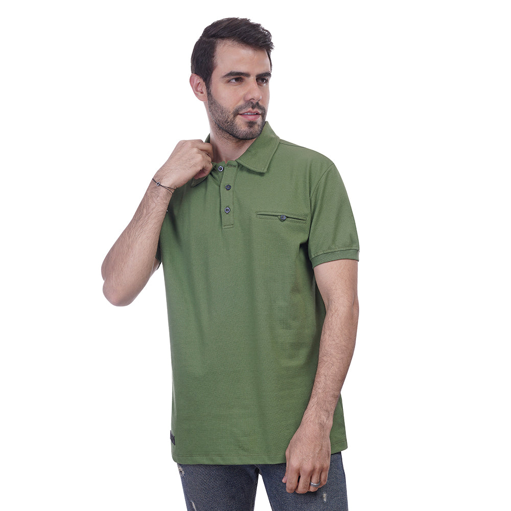 Coup Men Solid Poloshirt With Short Sleeves