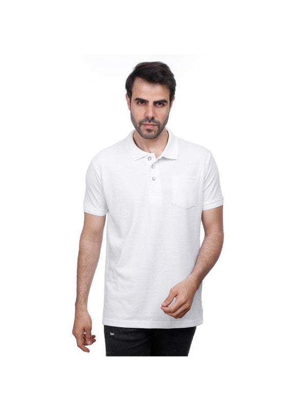 Coup Men Solid Polo-Shirt With Short Sleeves 1100256 M - White
