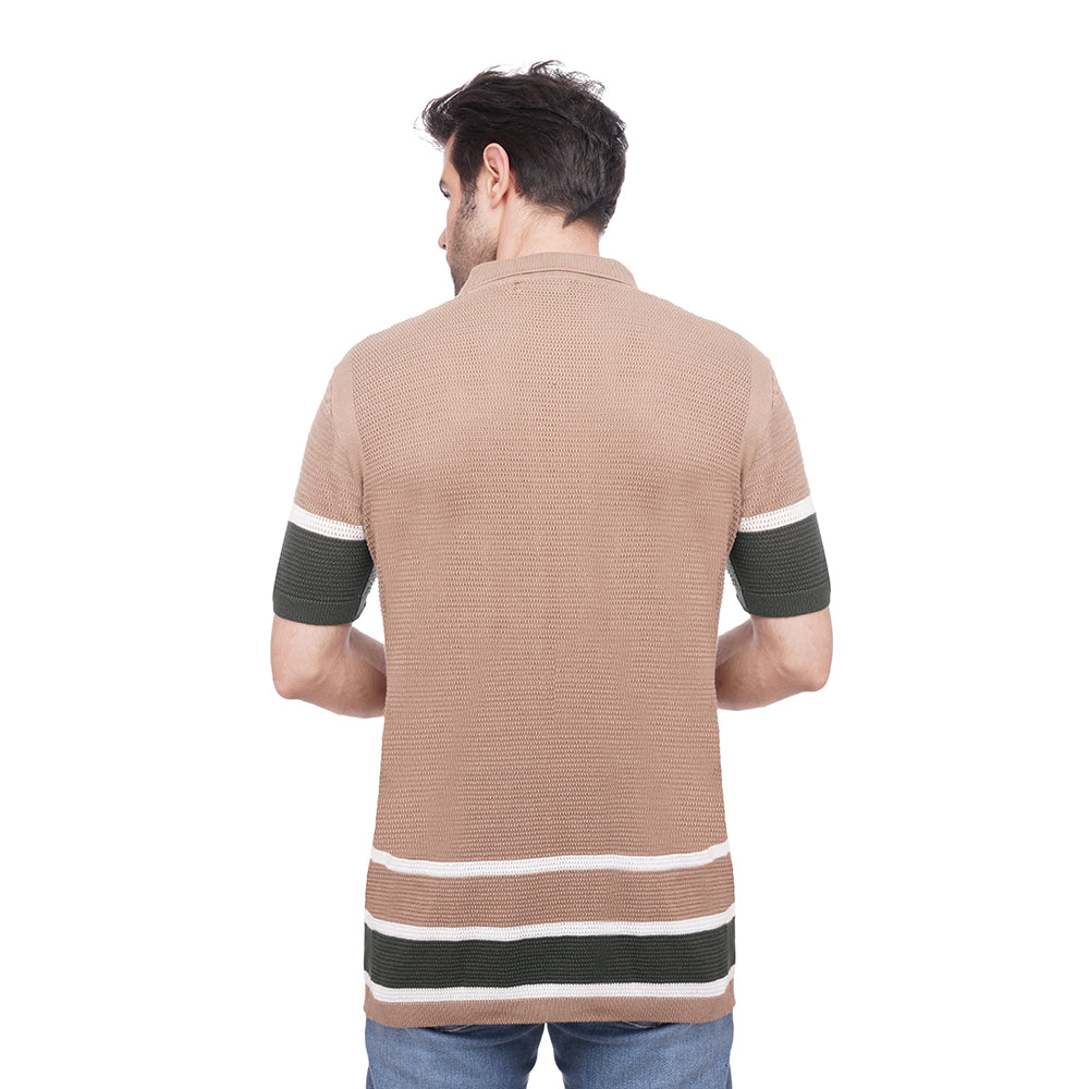 Coup Men Woven Poloshirt With Short Sleeves