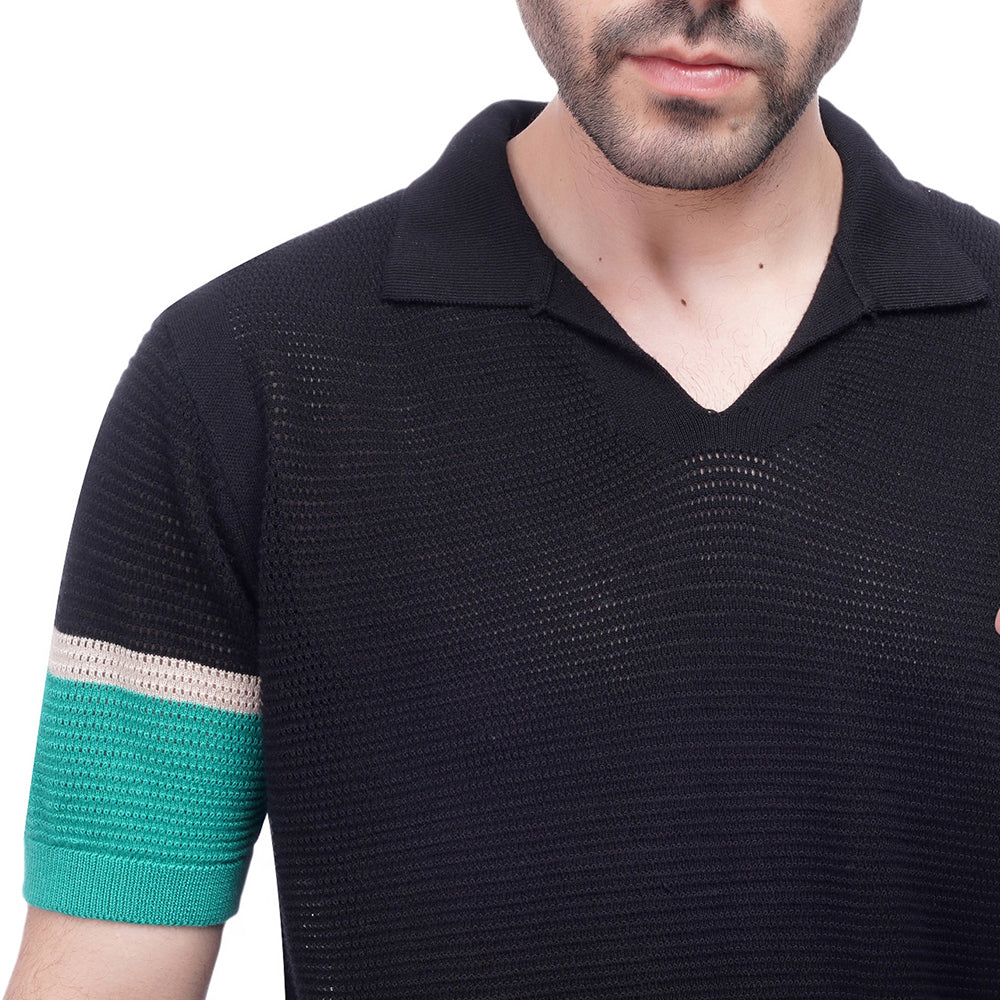 Coup Men Woven Poloshirt With Short Sleeves