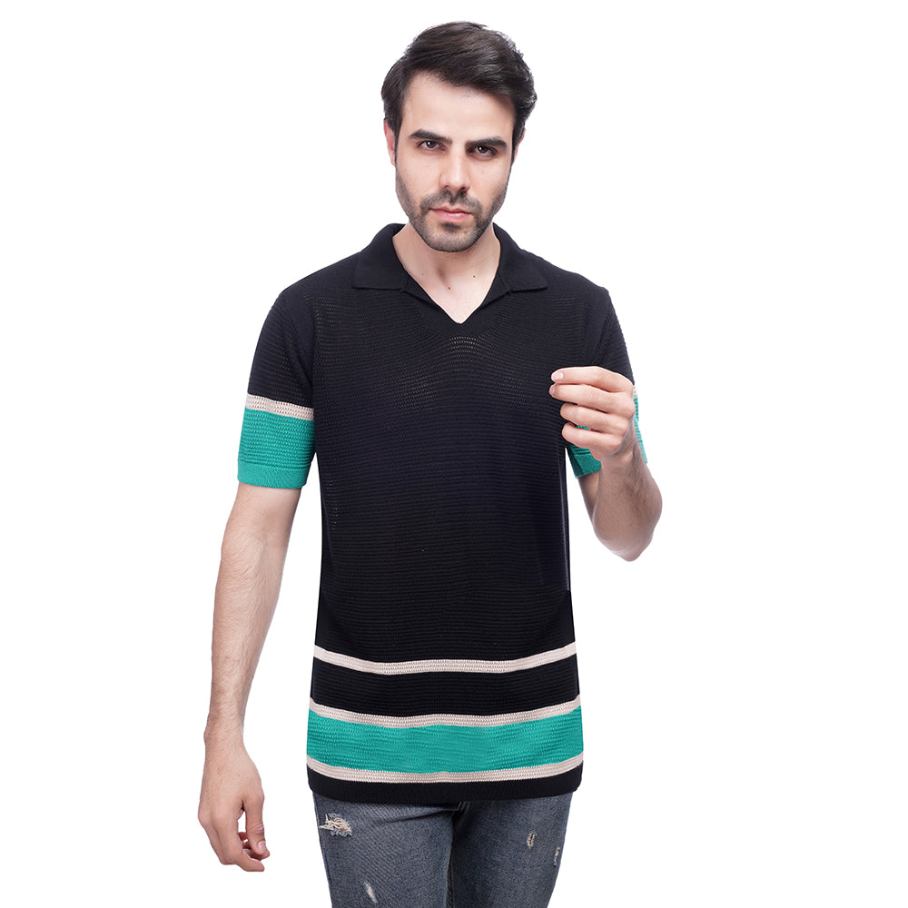 Coup Men Woven Poloshirt With Short Sleeves