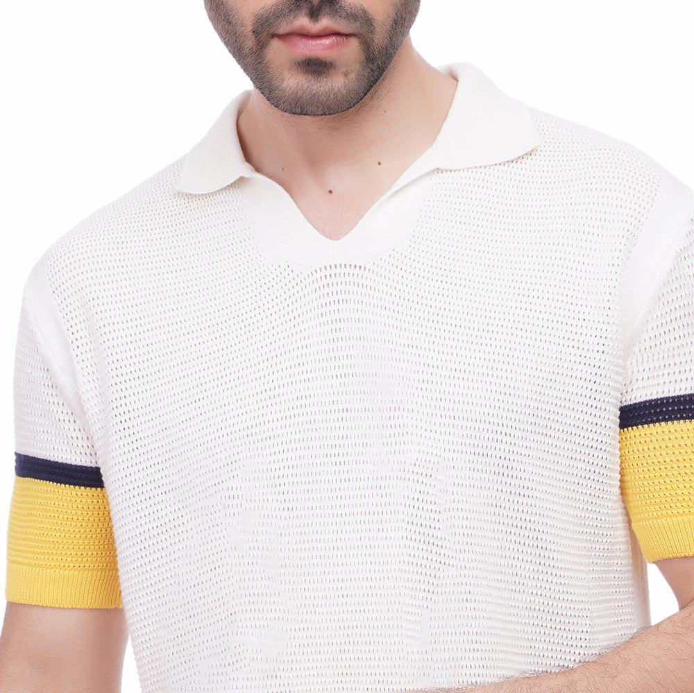 Coup Men Woven Poloshirt With Short Sleeves