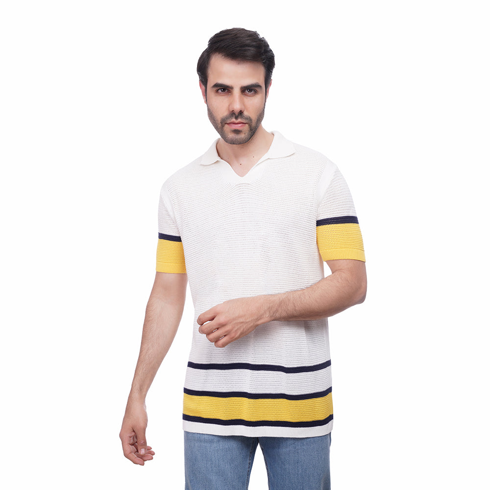 Coup Men Woven Poloshirt With Short Sleeves