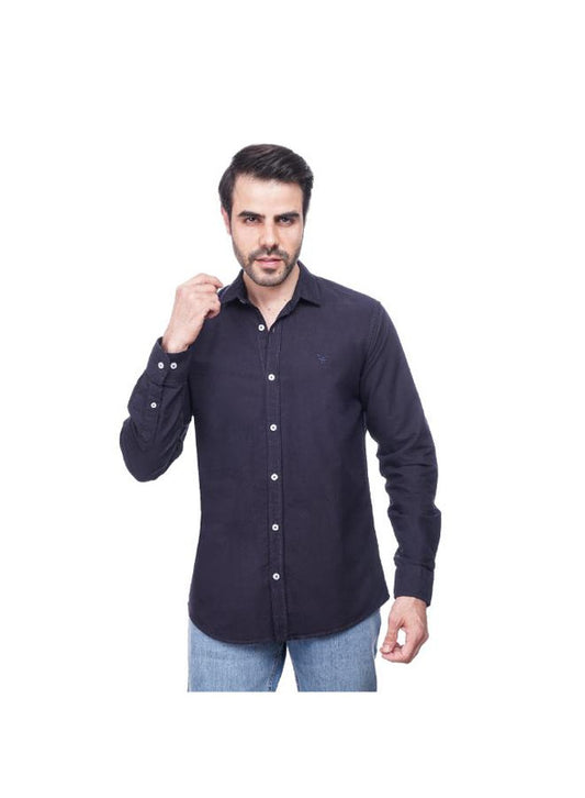Coup Men Solid Oxford Shirt With Long Sleeves