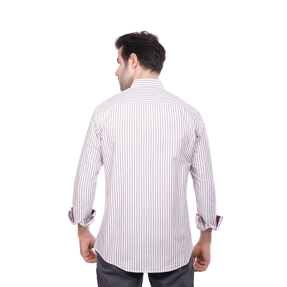 Coup Men Stripe Oxford Shirt With Long Sleeves