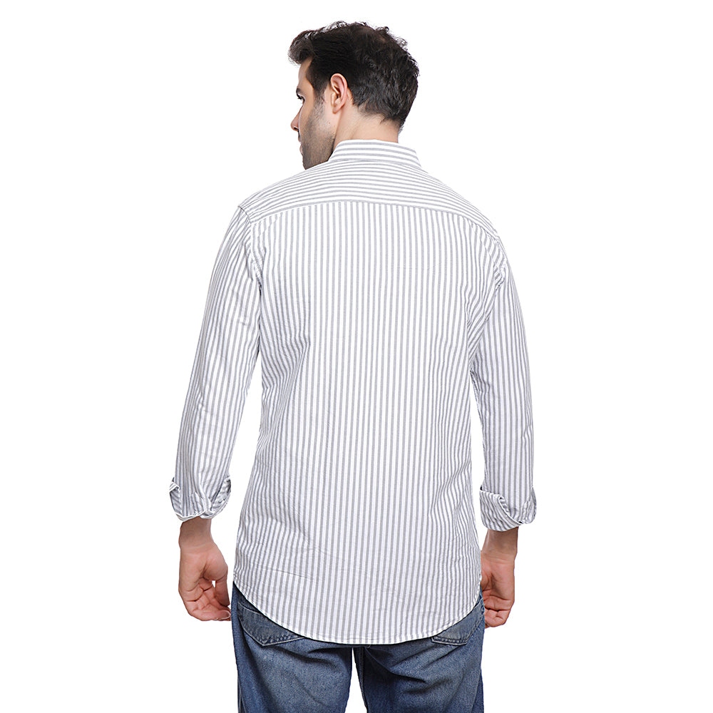 Coup Men Stripe Oxford Shirt With Long Sleeves