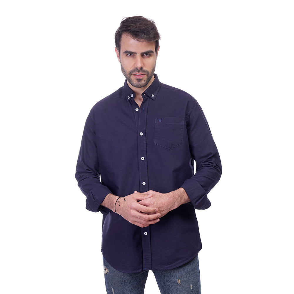 Coup Men Solid Shirt With Long Sleeves And Pocket Detail