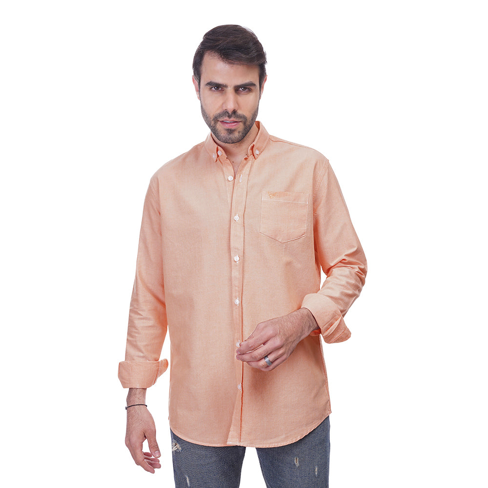 Coup Men Solid Shirt With Long Sleeves And Pocket Detail