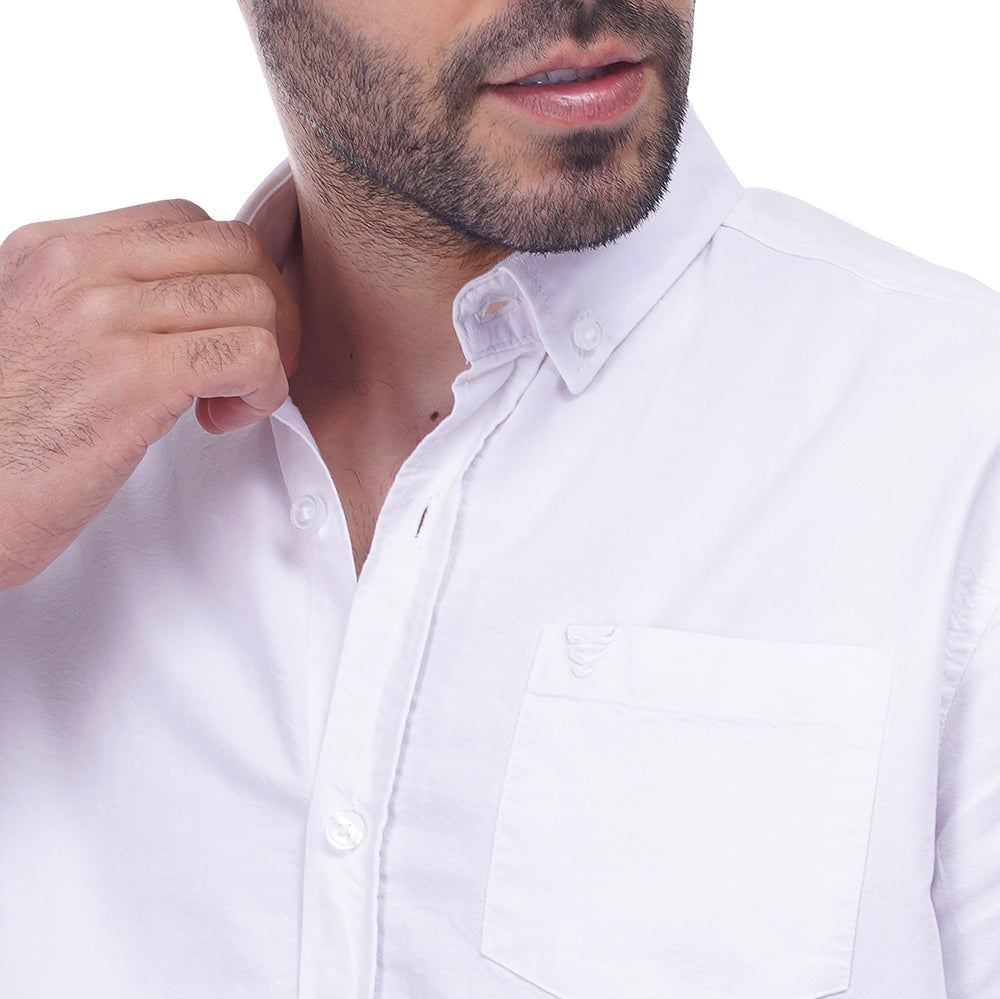Coup Men Solid Shirt With Long Sleeves And Pocket Detail