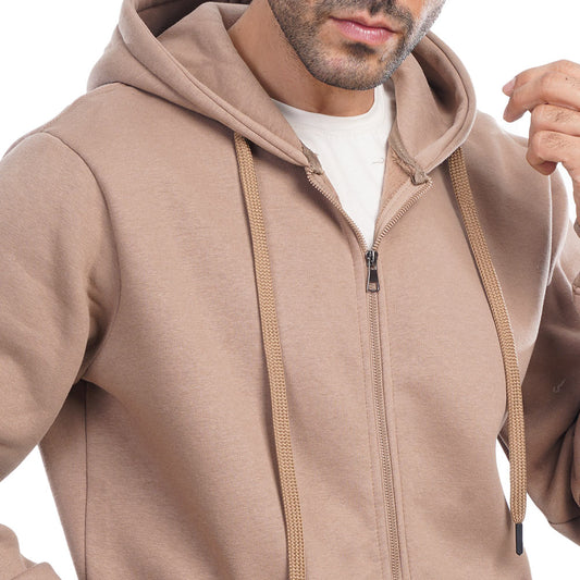 Coup Men Plain Sweat-Shirt With Zipper Closure