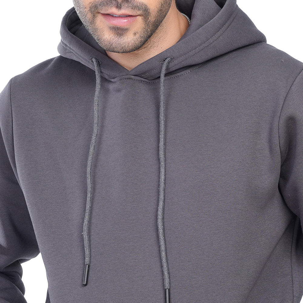Coup Men Plain Hooded Sweat-Shirt With Long Sleeves