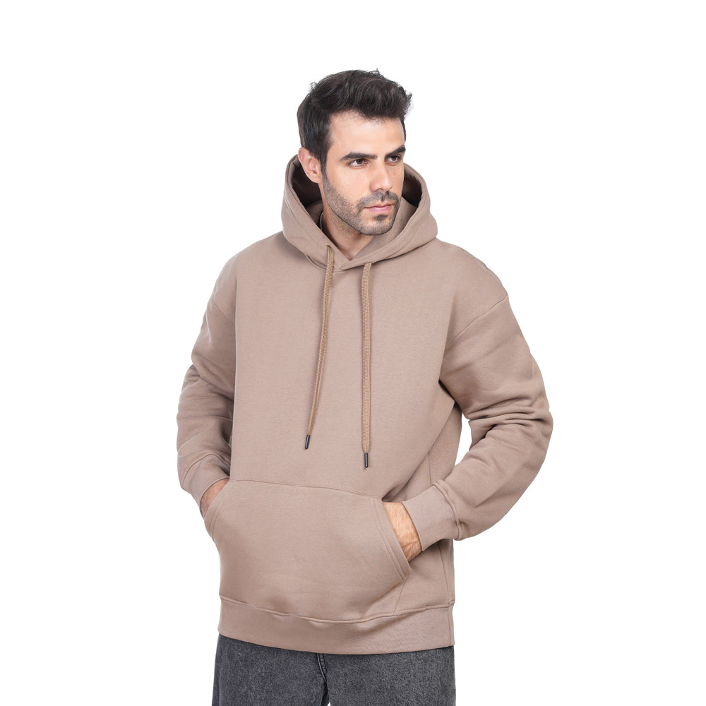 Coup Men Plain Hooded Sweat-Shirt With Long Sleeves
