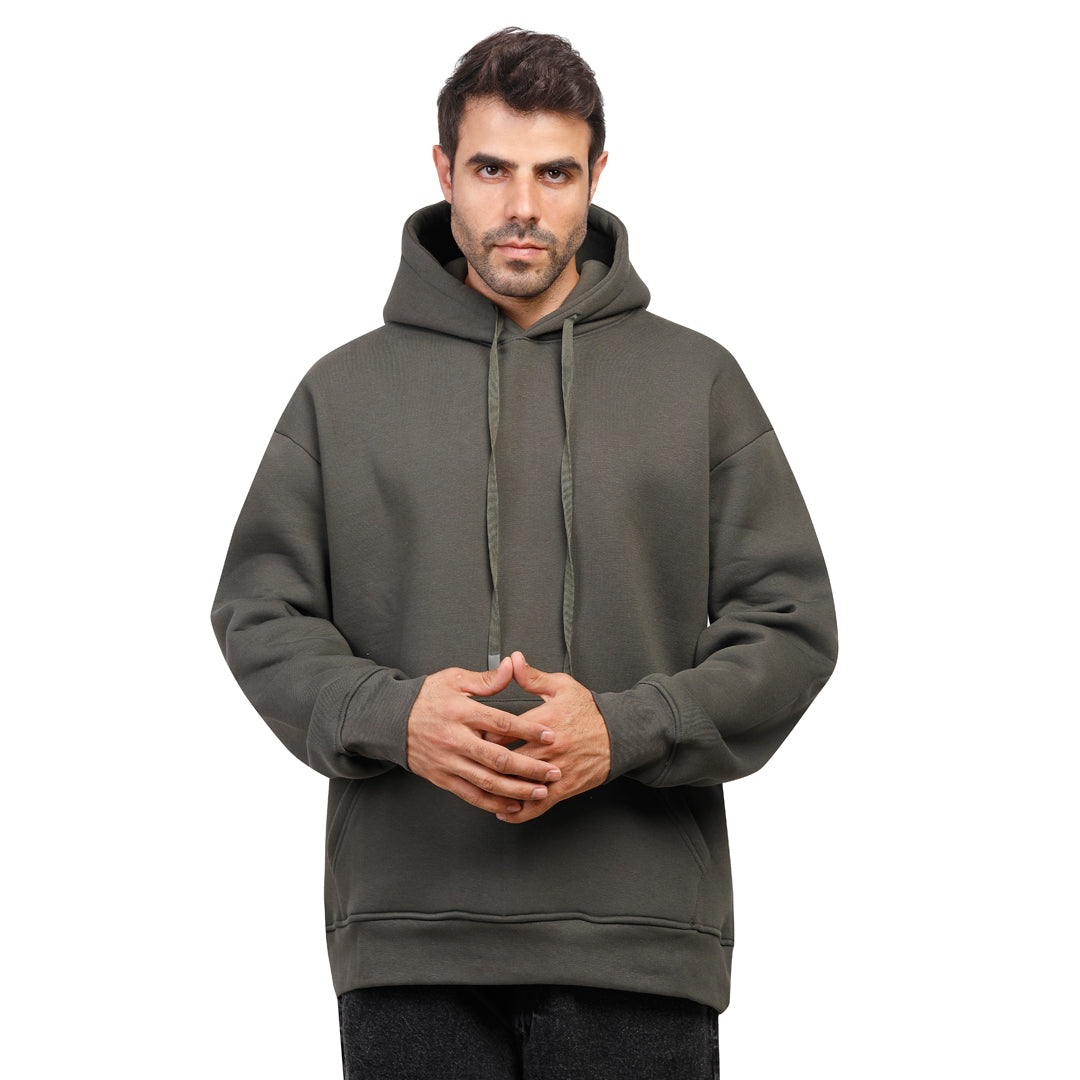 Coup Men Plain Hooded Sweat-Shirt With Long Sleeves