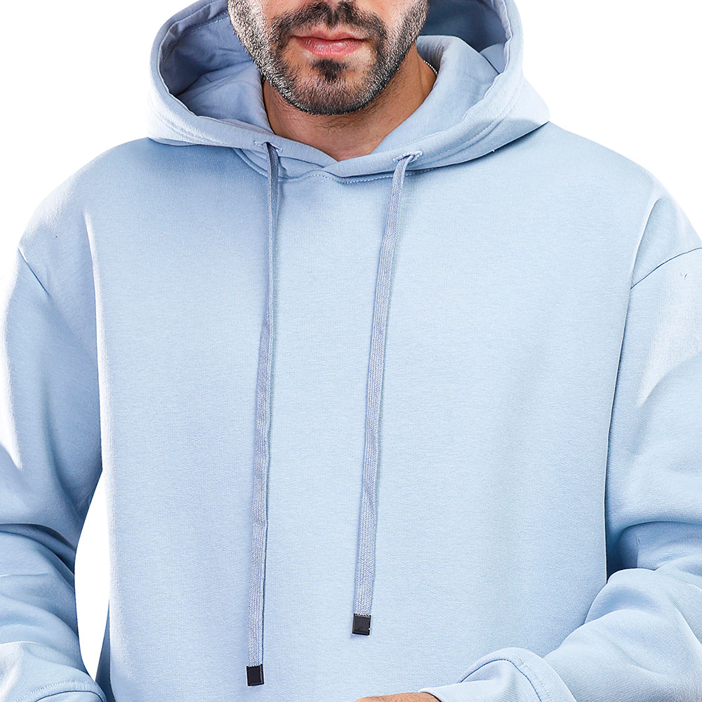 Coup Men Plain Hooded Sweat-Shirt With Long Sleeves