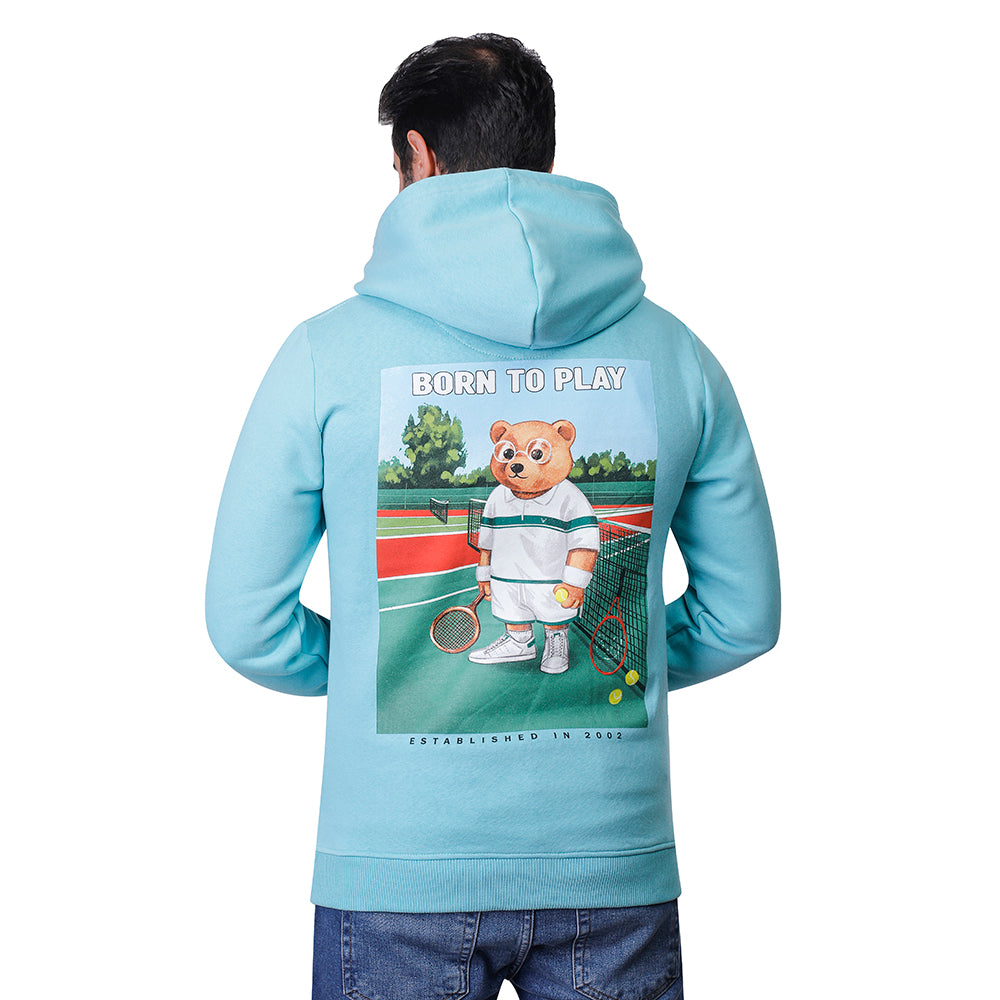 Coup Men Frontback Print Teddy Bear Sweat-Shirt With Hoodie