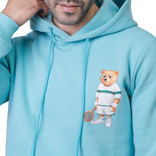 Coup Men Frontback Print Teddy Bear Sweat-Shirt With Hoodie