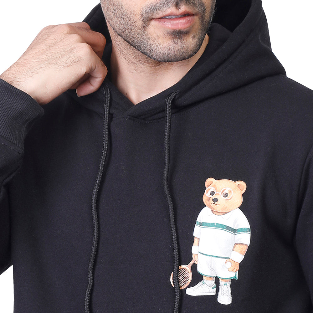 Coup Men Frontback Print Teddy Bear Sweat-Shirt With Hoodie